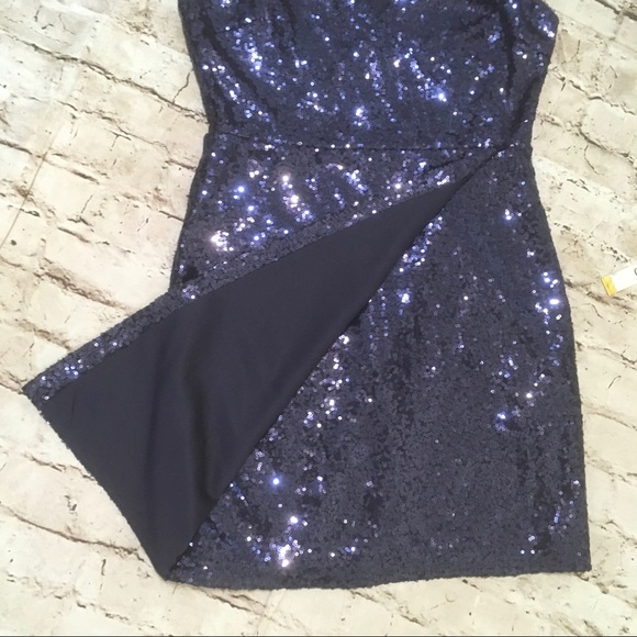Lulus navy blue sequin straps Mini dress. - Picture 14 of 14